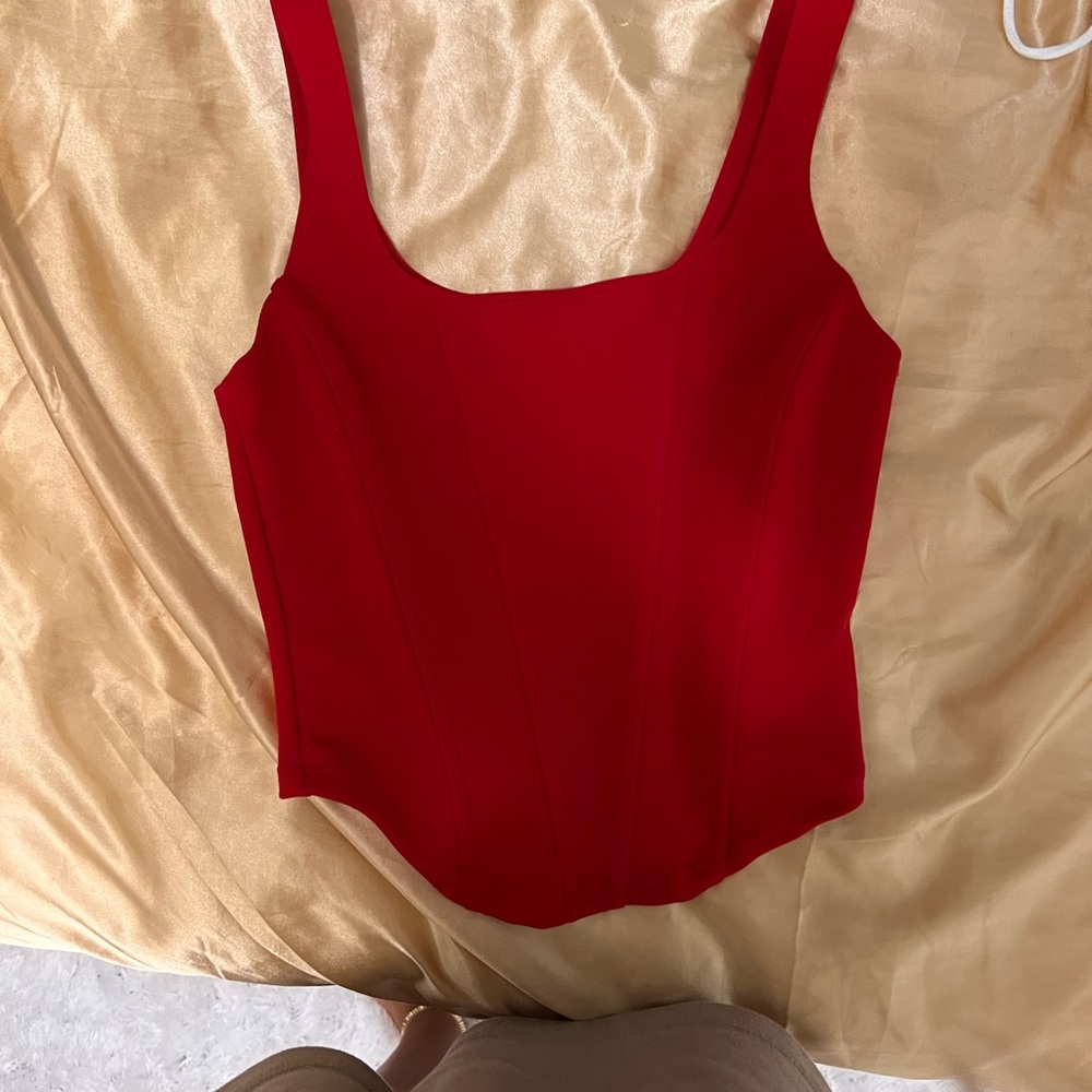 Papaya red corset top